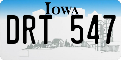 IA license plate DRT547