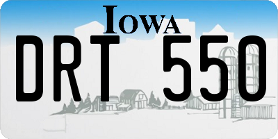 IA license plate DRT550