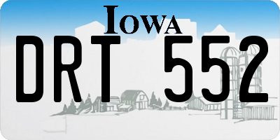IA license plate DRT552
