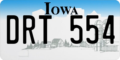 IA license plate DRT554