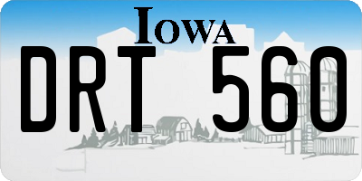 IA license plate DRT560