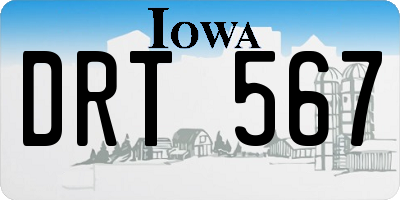IA license plate DRT567