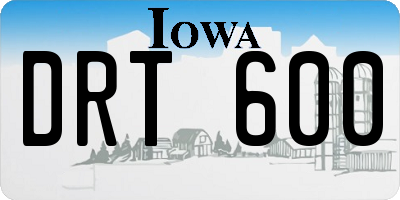 IA license plate DRT600