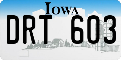 IA license plate DRT603