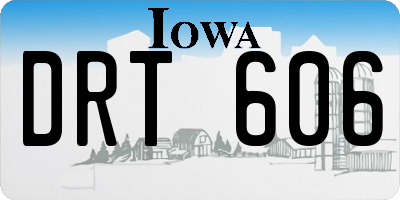 IA license plate DRT606