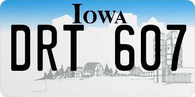 IA license plate DRT607