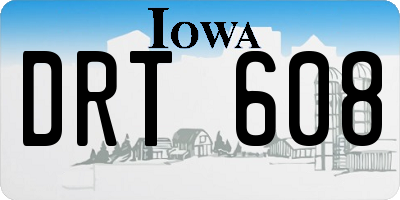 IA license plate DRT608