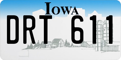 IA license plate DRT611