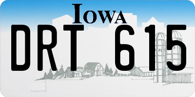 IA license plate DRT615