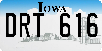 IA license plate DRT616