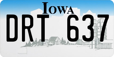 IA license plate DRT637