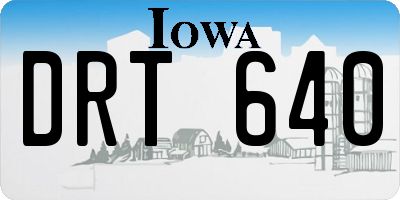 IA license plate DRT640