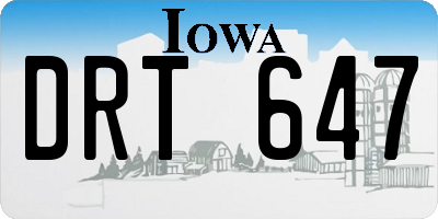 IA license plate DRT647