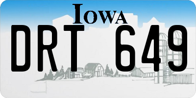 IA license plate DRT649