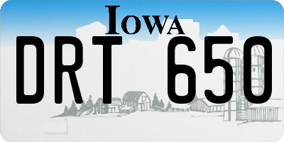 IA license plate DRT650