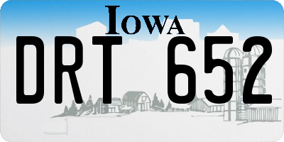IA license plate DRT652