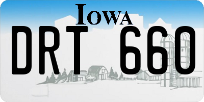 IA license plate DRT660