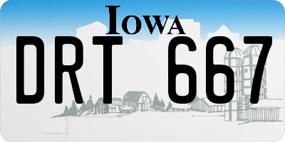 IA license plate DRT667