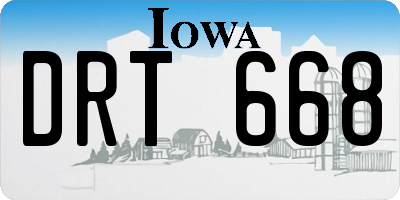 IA license plate DRT668