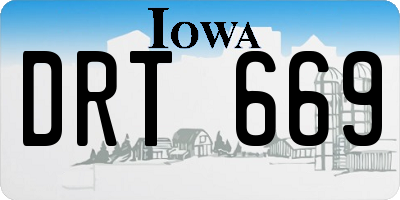 IA license plate DRT669