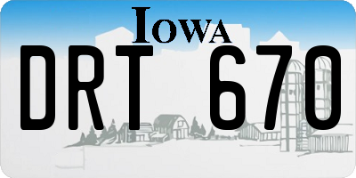 IA license plate DRT670
