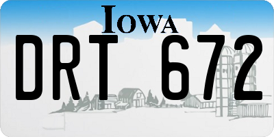 IA license plate DRT672