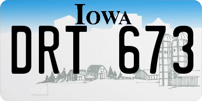 IA license plate DRT673