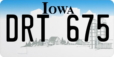 IA license plate DRT675