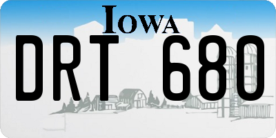 IA license plate DRT680