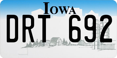 IA license plate DRT692
