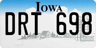 IA license plate DRT698