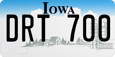 IA license plate DRT700