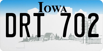 IA license plate DRT702