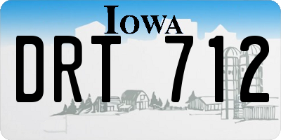 IA license plate DRT712