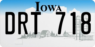 IA license plate DRT718