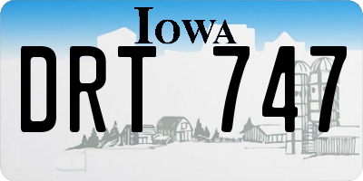 IA license plate DRT747