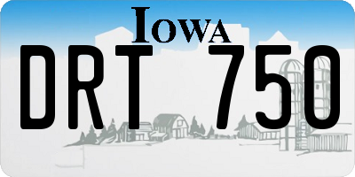 IA license plate DRT750