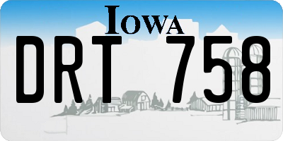 IA license plate DRT758