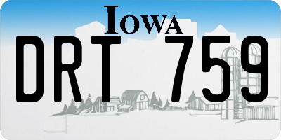 IA license plate DRT759