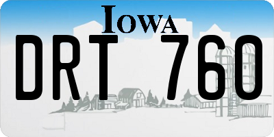 IA license plate DRT760