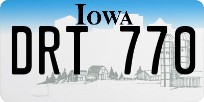 IA license plate DRT770