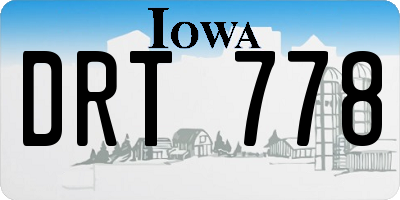 IA license plate DRT778