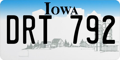 IA license plate DRT792