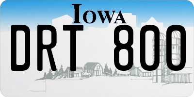 IA license plate DRT800