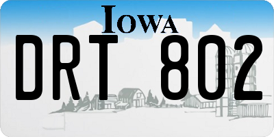 IA license plate DRT802