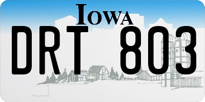 IA license plate DRT803