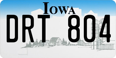 IA license plate DRT804
