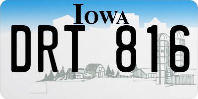 IA license plate DRT816