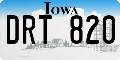 IA license plate DRT820