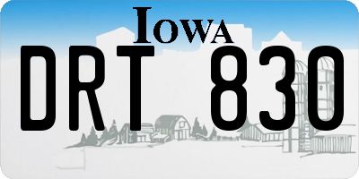 IA license plate DRT830